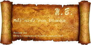 Mészáros Blanka névjegykártya