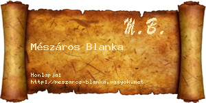 Mészáros Blanka névjegykártya